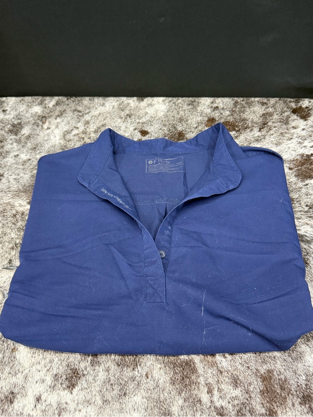 Figs Navy Blue Polo Scrub Top and Bottom